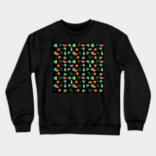 Tropical Fruit, Palms, and flowers Pattern Crewneck Sweatshirt